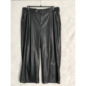 Nina Parker Wide Leg Pant Women's Size 20W Faux Leather  Black NEW